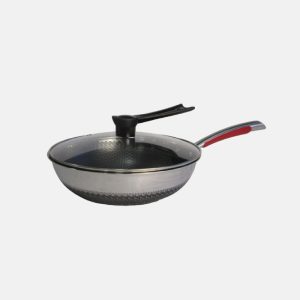 WOK A MANCHE + COUVERCLE – 32 cm
