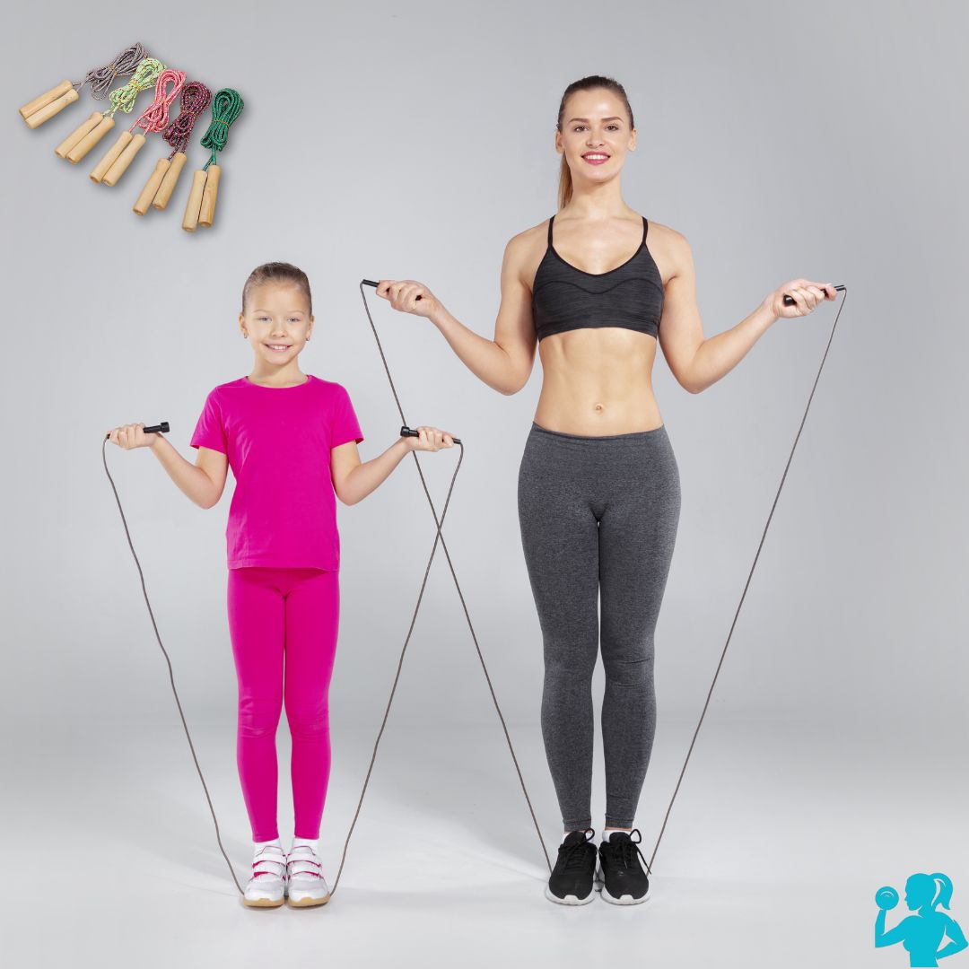 Corde à Sauter en Coton avec Poignées en Bois – Exercice Cardio pour Enfants et Adultes – Image 2