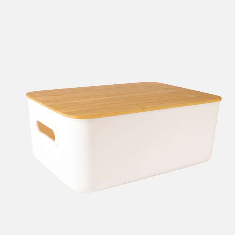 PANIER RANGEMENT +COUVERCLE BAMBOU -17L