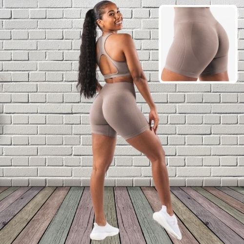 Short de Sport Taille Haute Sans Couture – Effet Ventre Plat et Push-Up – Image 5