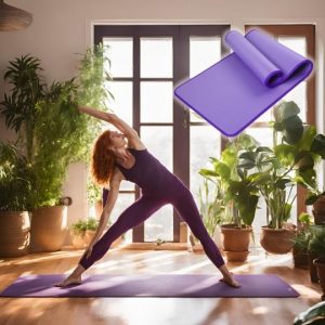 Tapis de Yoga Violet Antidérapant avec Système d&rsquo;Alignement – Confort et Durabilité pour Tous Niveaux