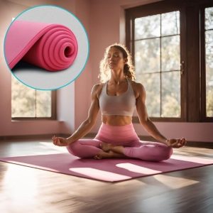 Tapis de Yoga Rose avec Système d&rsquo;Alignement – Confort et Performance pour Votre Pratique