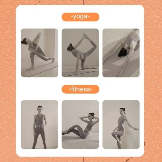 Tapis Yoga Antidérapant Pêche – Matériau Premium avec Lignes d’Alignement pour Pratique Sûre – Image 5