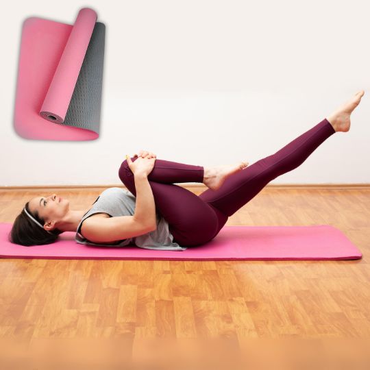 Tapis Yoga Rose Gris Premium – Antidérapant et Confortable pour Pratique Optimale – Image 3