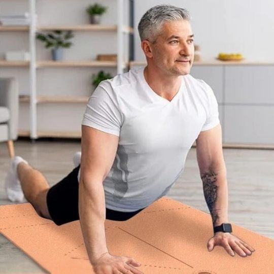 Tapis Yoga Antidérapant Pêche – Matériau Premium avec Lignes d’Alignement pour Pratique Sûre – Image 4