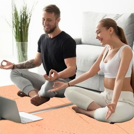 Tapis Yoga Antidérapant Pêche – Matériau Premium avec Lignes d’Alignement pour Pratique Sûre – Image 3