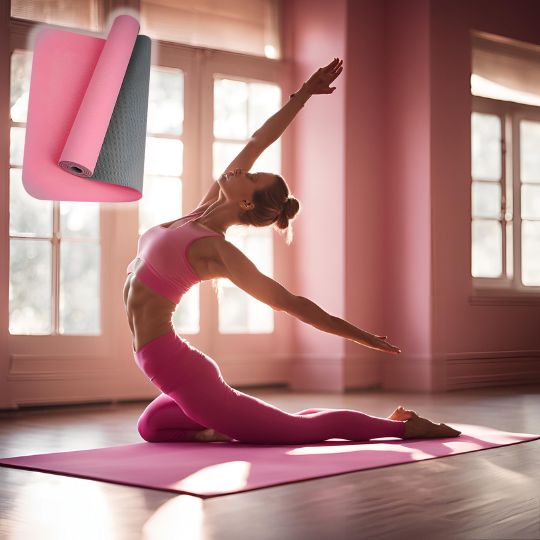 Tapis Yoga Rose Gris Premium – Antidérapant et Confortable pour Pratique Optimale