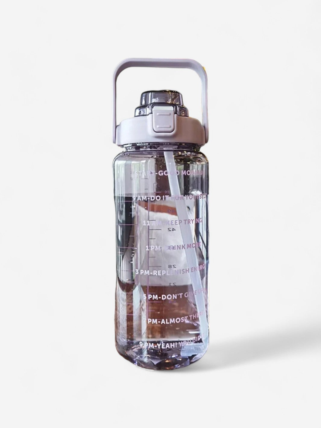 Gourde 2 Litres avec Paille Silicone et Marques Temporelles Motivantes – Home Fit Zone